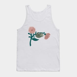 Just hanging around - happy sloth on giant daisy Tank Top